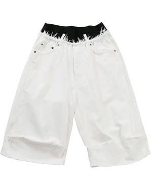 ALAINPAUL Denim Knee-lenght Shorts - ホワイト