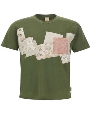 Bob Barry Patchwork Chest-Pocket T-Shirt - Green