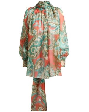 Etro Bow Paisley Top - White