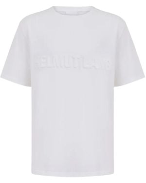 Helmut Lang Embossed-Logo Cotton T-Shirt - White