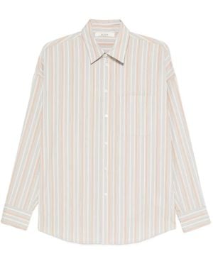 6397 Camicia A Righe A Maniche Lunghe - Bianco
