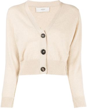 Pringle of Scotland Cropped Button-Up Cardigan - Natural