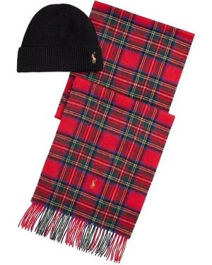 Polo Ralph Lauren Logo-Embroidered Beanie Hat Set