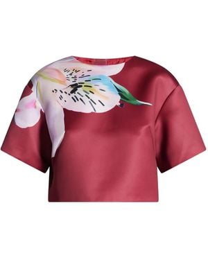 LEO LIN Indie Bluse mit Blumen-Print - Rot