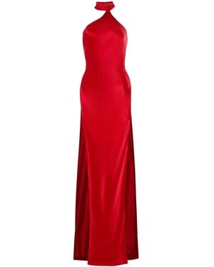 retroféte Jagger Satin-Finish Maxi Dress - Red