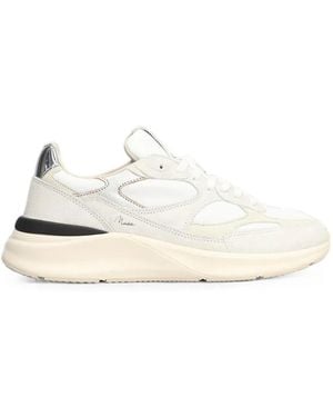 Date Musa Panelled Metallic-Effect Trainers - White