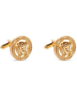 Versace Medusa Head-Motif Round-Shape Cufflinks - Blue