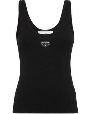 Philipp Plein Ribbed Tank Top - Black