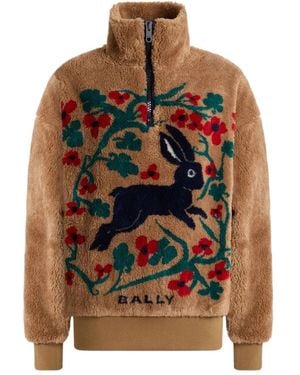 Bally Sweat Graphique À Col Zippé - Marron