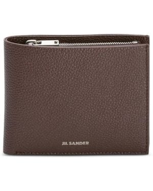 Jil Sander Grained Embossed Logo Wallet - Brown
