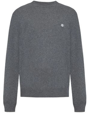 Gucci Bestickter Pullover - Grau