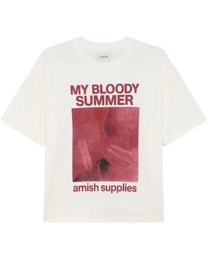 AMISH Graphic-Print T-Shirt - White