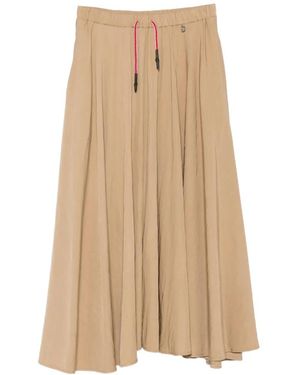 Carla G Drawstring-Waist Flared Skirt - Natural