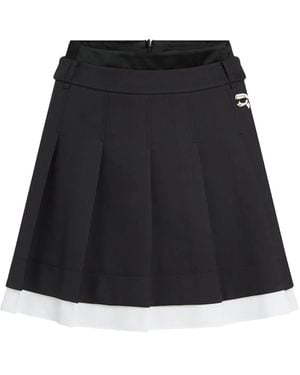 Karl Lagerfeld Ikon Pleated Mini Skirt - Black
