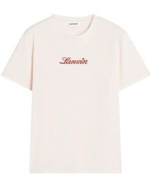 Lanvin Bouclette Script Logo T-Shirt - Pink