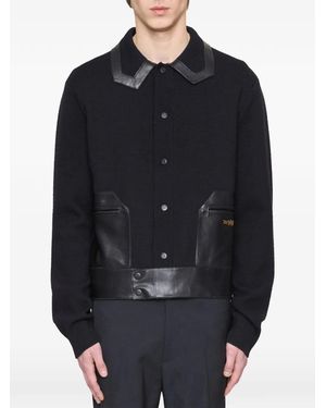 Amiri Leather Patch Shirt Jacket - Blue
