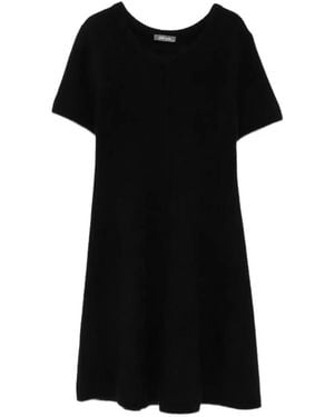 Philo-Sofie Cashmere Short-Sleeve Knitted Midi Dress - Black