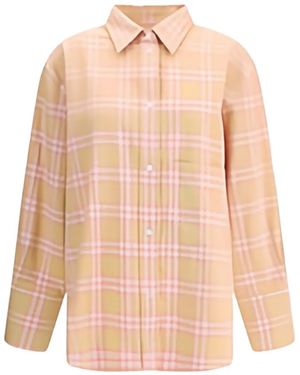 Rohe Geruit Katoenen Blouse - Roze