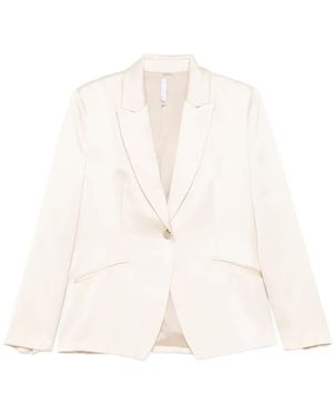 Imperial Peak-Lapel Single-Breasted Blazer - Natural