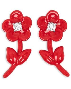 ShuShu/Tong Flower Stud Earrings - Rood