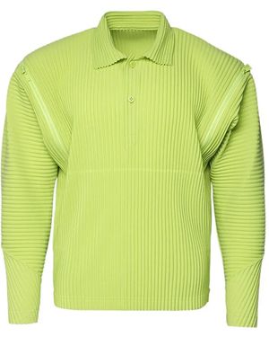 Homme Plissé Issey Miyake Plissé Zip-Detail Polo Shirt - Green