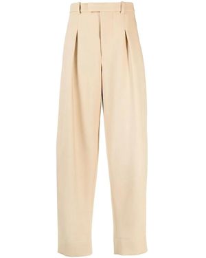 Wardrobe NYC Wide-Leg Dart-Detail Trousers - Natural