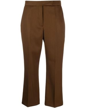 Tory Burch Cropped Wool Tailored Pants - Brown