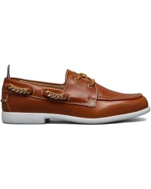 Thom Browne Zapatos con cordones y cadena - Marrón