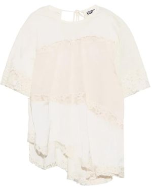 Bimba Y Lola Lace-Trimmed Asymmetric Top - White