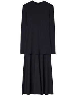 Jil Sander Layered-Design Midi Dress - Black