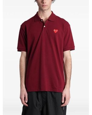 COMME DES GARÇONS PLAY Heart-Patch Polo Shirt - Red