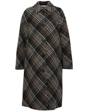 TRINITESTUDIO Plaid-Pattern Coat - Black