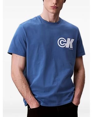 Calvin Klein Logo-Print T-Shirt - Blue