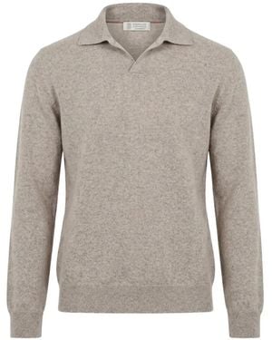Brunello Cucinelli Polo-Neck Jumper - Grey