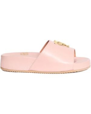 Via Roma 15 Leather V-Embellished Sandals - Pink