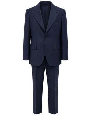 Franzese Collection Pinstripe Single-Breasted Suit - Blue