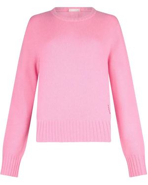 Liu Jo Ribbed Perforated-Logo Jumper - Pink