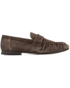 STURLINI FIRENZE New Brenta Ruched Suede Loafers - Brown