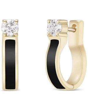 Melissa Kaye 18K Diamond Hoop Earrings - White