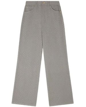 Sandro Rhinestone-Embellished Jeans - Grey