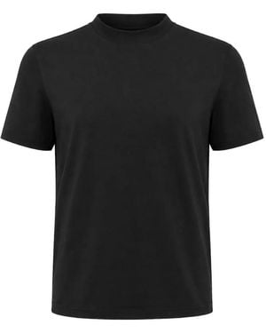 Alpha Studio Mock-Neck Short-Sleeve T-Shirt - Black
