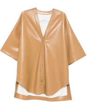 Nanushka Button-Front Shirt Dress - Natural