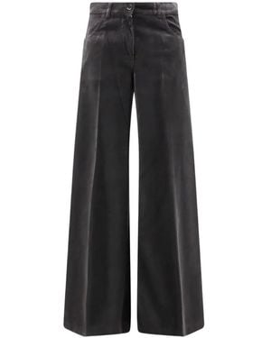 Aspesi Wide-Leg Velvet Pants - Black