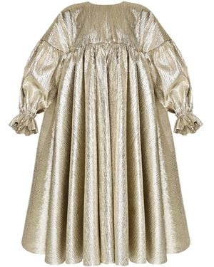 ANOUKI Midi-Jurk Met Metallic-Effect - Naturel