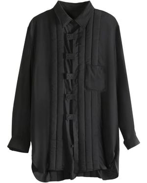 Yohji Yamamoto Gesteppter Mantel mit Einsätzen - Schwarz