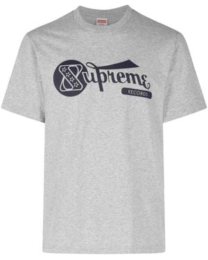 Supreme Records Cotton T-Shirt - Grey