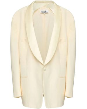 MM6 by Maison Margiela Single-Breasted Blazer - Natural