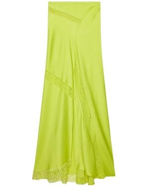 MSGM Jupe Longue À Empiècement En Dentelle - Green