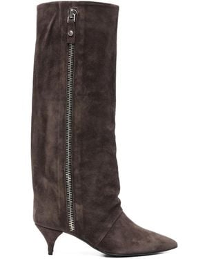 Alchimia Knee-High Suede Boots - Brown