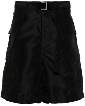 Sacai Belted Cargo Shorts - Black